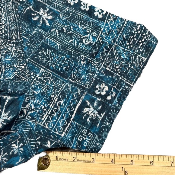 Haggar Hawaiian All Over Print Button Shirt AOP Mens XL Palm Tree Short Sleeve - Picture 8 of 11